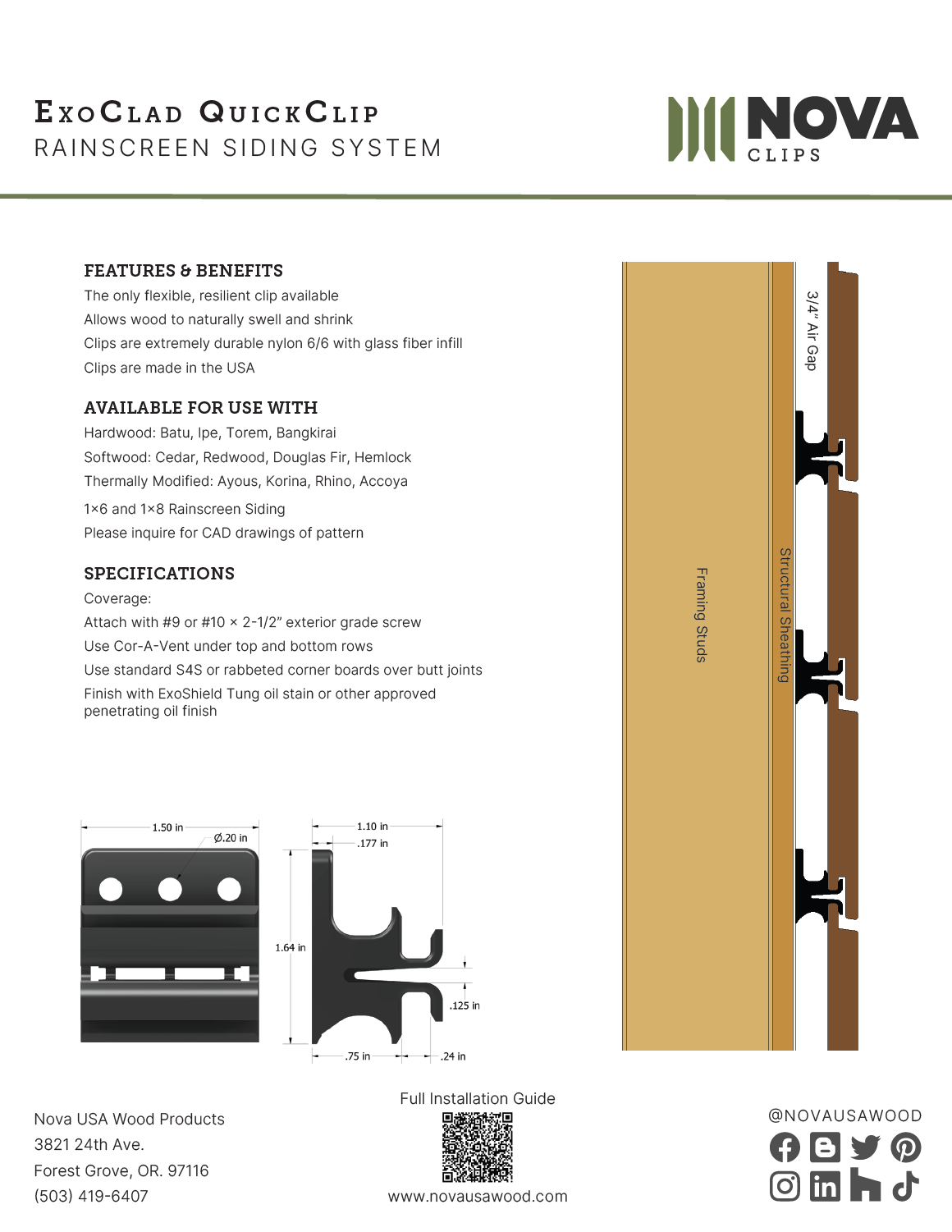 Nova ExoClad QuickClip Rainscreen Siding System